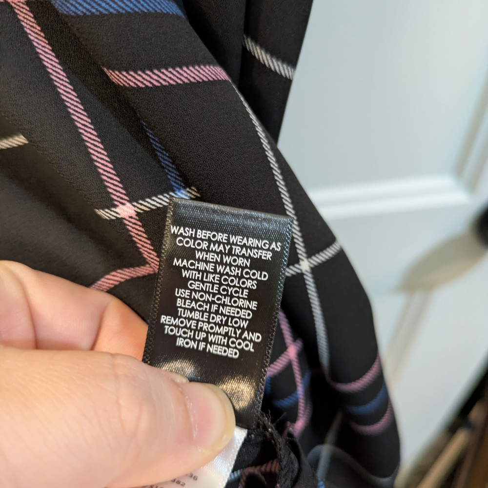 New with tags!Torrid Black and Pink Plaid Blouse - Picture 7 of 12
